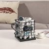Coffee Cup Holder, Iron Coffee Cup Holder, K Cup Organizer, Extra Large Capacity K Cup Holder, Can Hold 40 K Cups or 60 Coffee Bags, Black