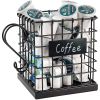 Coffee Cup Holder, Iron Coffee Cup Holder, K Cup Organizer, Extra Large Capacity K Cup Holder, Can Hold 40 K Cups or 60 Coffee Bags, Black