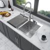 Double Bowl (50/50) Drop in Sink - 33"x22"x9" Stainless Steel Kitchen Sink 18 Gauge with Two 9" Deep Basin