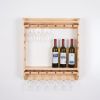 18 bottle wall wine rack/wine rack with glass holder/PINE/Solid wood /Home wine rack//Living room wine rack